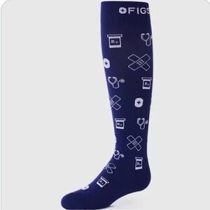 Figs Navy Medical Icon Compression Socks